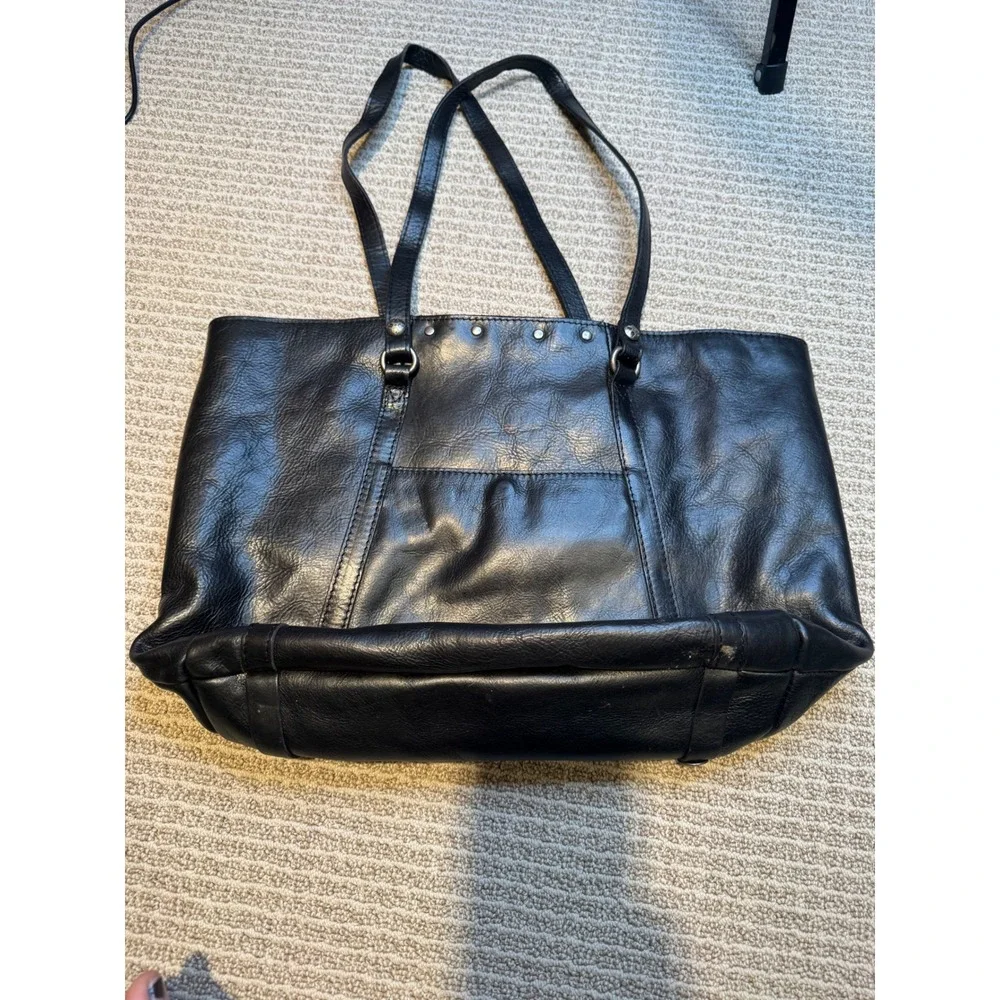 Patricia‎ Nash Black Leather Coin Embellished Tote Bag Boho Shoulder Bag Large